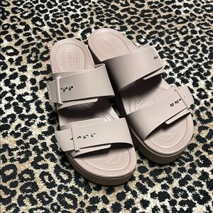 Crocs Taupe Double Strap Sandals